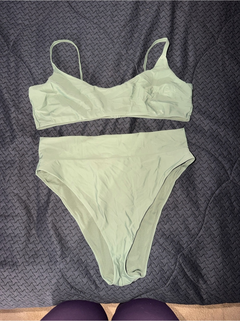 aerie Mint Green High-Waist Bikini Set